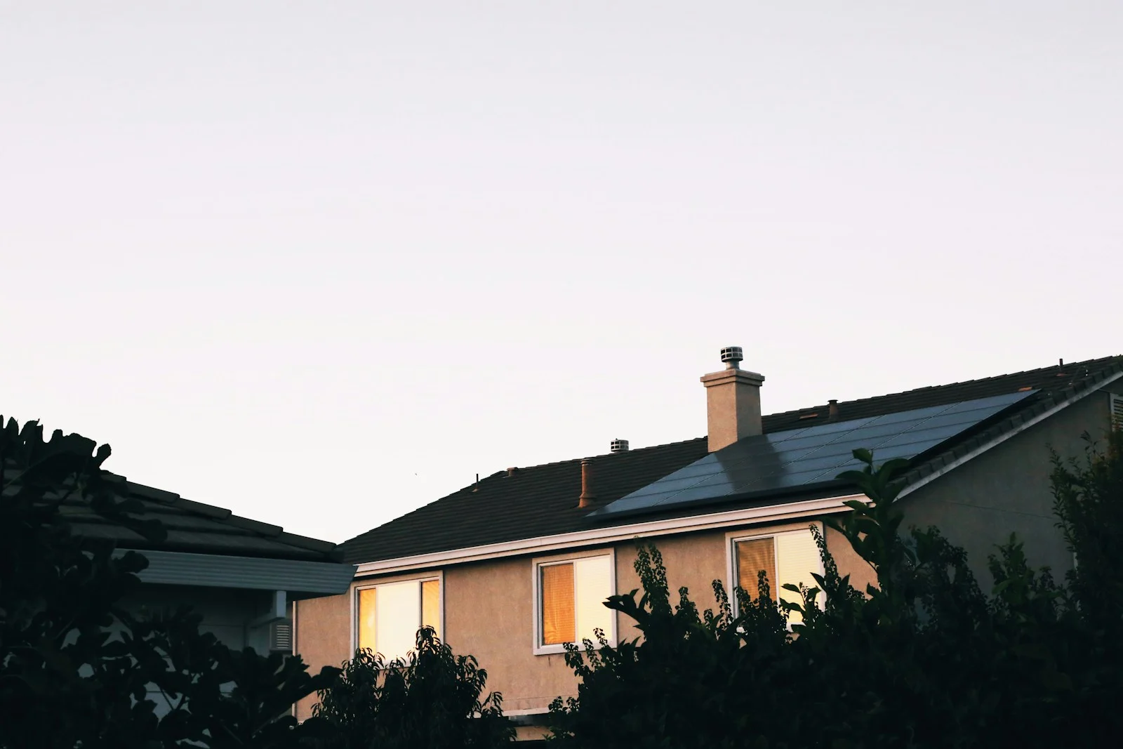 A real roof-mounted solar-panel array